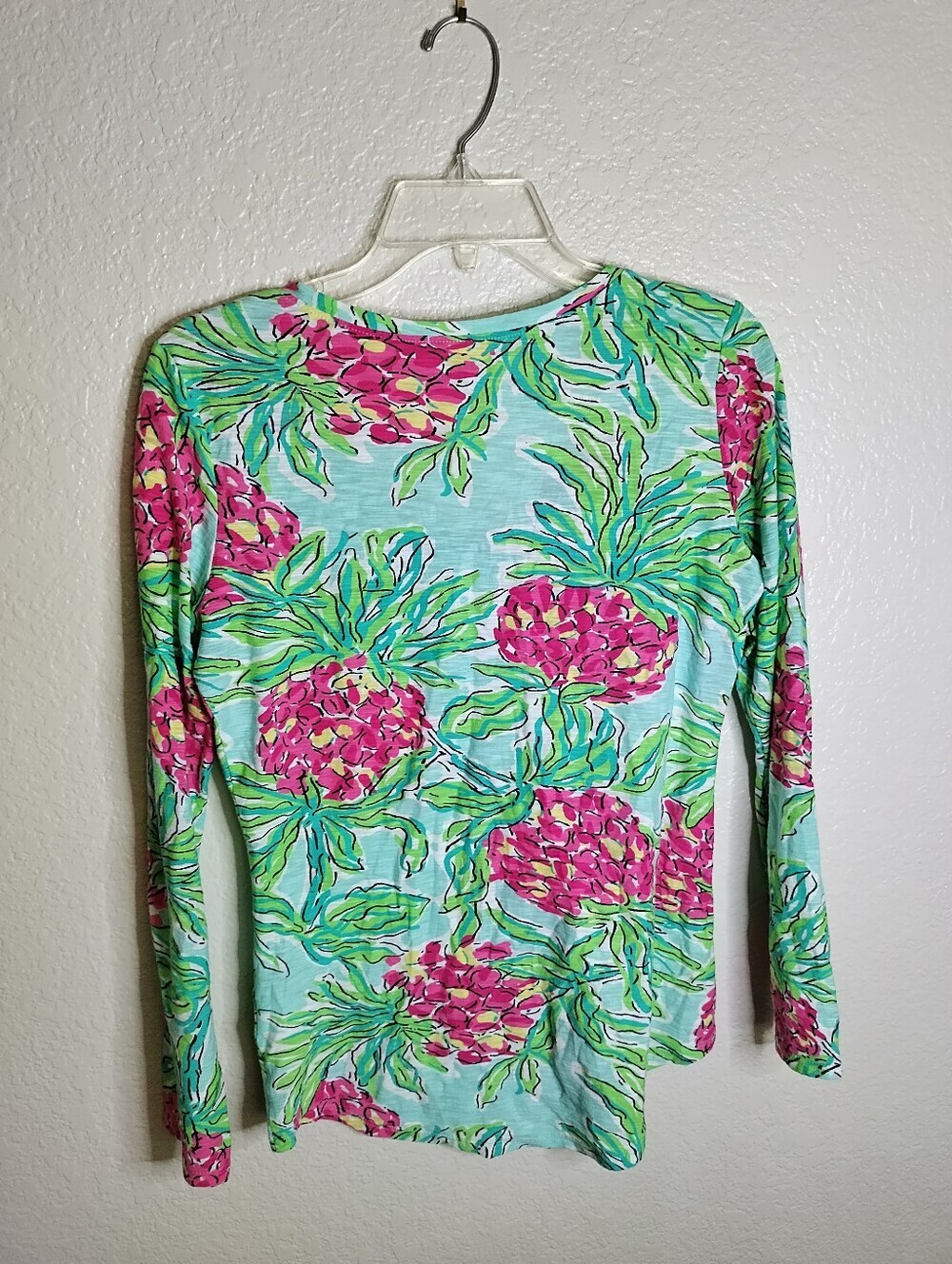 Lilly Pulitzer Spike the Punch Cassie Slub Cotton Long Sleeve Tee Sz M - Picture 6 of 8
